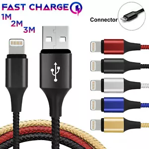 5X FAST HEAVY DUTY USB Cable Charger cord For Apple iPhone 7 8 X 11 12 13 Pro - Picture 1 of 17