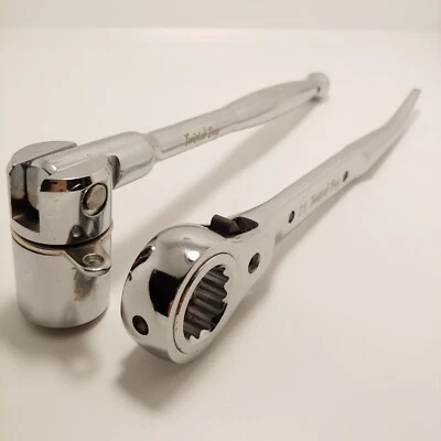 Twisted Bay 21mm Steel Scaffold Spanner + Steel Scaffold Ratchet (Fixed Ring)