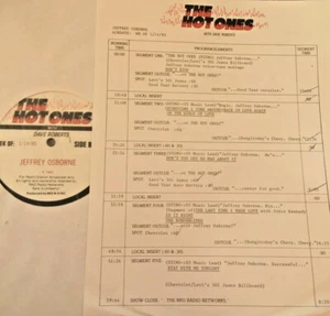 RADIO SHOW 1/14/85 HOT ONES w/DAVE ROBERTS w/JEFFREY OSBORNE LIVE IN STUDIO,1 HR - Picture 1 of 2