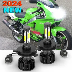 2x High Power LED Headlight H4 Bulbs For Kawasaki Ninja ZX6R ZX7R ZX9R 1995-2002 - Picture 1 of 11