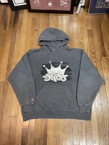 Vintage 90s Y2k Rare Crown Tribal Jnco Hoodie Men’s XL Grey Skater grunge - Picture 1 of 6