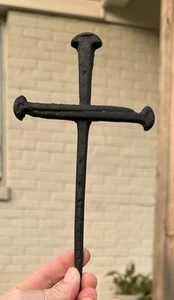 Cross Of Nails 8”X 4.5” Wall Hanging Metal - Picture 1 of 6