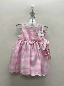 Rare Editions SIZE 18M Pink White Checkered Sleeveless Girl's 3pc - Picture 1 of 3