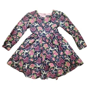 Rock Your Kid Floral Bird Of Paradise Tulle Lined Dress Bow At Waist Party sz 7 - Picture 1 of 8