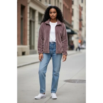 Chaqueta polar de felpa 32 Degrees Heat para mujer cremallera completa rosa malva XL Foto 1 de 4