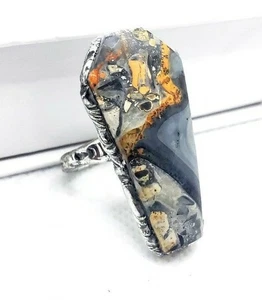 Maligano Jaspis Sargform Kristall Ring verstellbar - Bild 1 von 12