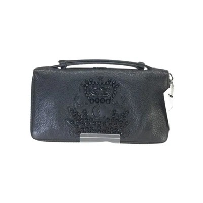 Christian Louboutin Auth Panettone Wallet XL Leather Black Bifold with Handle - Image 1 of 4