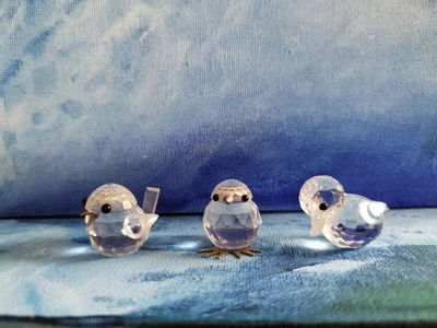  Swarovski Miniaturen 2 x  Vogel und 1 x Ente Kristall Glas  - Bild 1 von 2