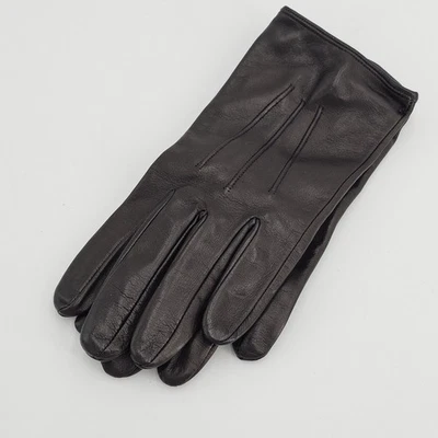 Guantes de conducción de cuero marrón 100 % forrados de seda para mujer y mujer hechos en Italia talla 7 Foto 1 de 4