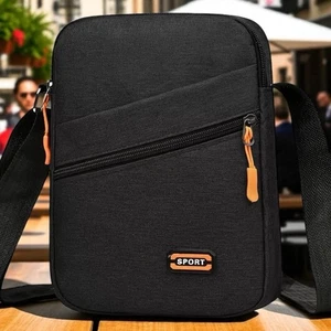 Sport 2 Section Canvas Lightweight Mens BoysUnisex Black Travel Holiday Bag 2027 - Picture 1 of 10