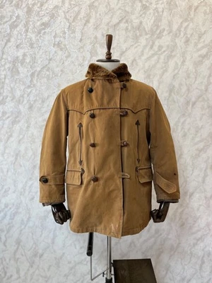 1950s-1960s French Workwear Canadianne Barnstormer Mackinaw Brown Canvas Coat - Image 1 of 4