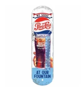 Pepsi Cola Metal Thermometer Vintage Style Tin Sign Fountain - Picture 1 of 3