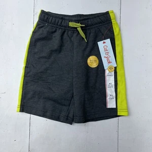 Cat & Jack Charcoal/Yellow Athletic Shorts Boys Size XS (4/5) NEW - Picture 1 of 6