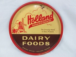 Vintage Metal Enamel Holland Indiana Dairy Foods Custard and Ice Cream Tray - Picture 1 of 6