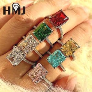 Hochwertiger Carbon Diamant Lose Kubik Zirkonia Stein Ring Schmuck 925 Silber - Bild 1 von 18