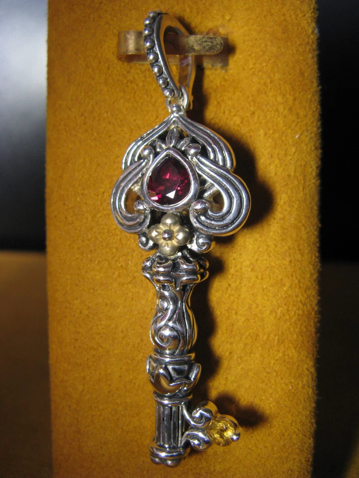 BARBARA BIXBY LLAVE GRANATE CITRINO PIEDRAS PRECIOSAS POTENCIADOR COLGANTE ENCANTO FLOR Regalo Foto 1 de 1