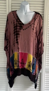 Multicolor Tie-Dye Rayon Swim Coverup, One Size. Excellent Condition - Picture 1 of 2