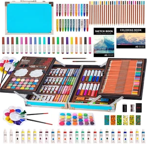 Deluxe Art Supplies Kit for Kids, Boys, Girls, Teens, Ages 5-12, with Sketch Pad - Picture 1 of 12
