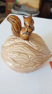 Vintage Squirrel On Top Of The Nut Container With Lid - Picture 1 of 13