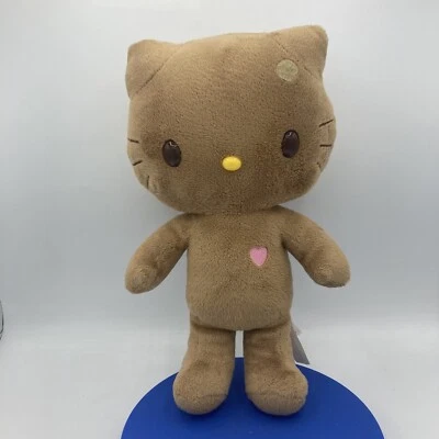 Hello Kitty Sanrio 2009 Nakajima Sun Kissed Tan Plush HTF VTG 12” Pink Heart - Image 1 of 4