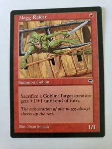 MTG Magic The Gathering Card Mogg Raider Summon Goblin Red Tempest 1997 - Picture 1 of 2