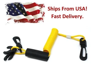 Yellow Kill Switch Safety JetSki Lanyard Yamaha Kawasaki PWC Jet Ski Waverunner - Foto 1 di 7