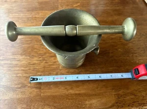 Antique Vintage Heavy Solid Brass Apothecary Pharmacy Medicine Mortar Pestle Set - Picture 1 of 7