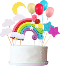 Zonon Cupcake Topper Set, Includere Palloncino a Forma Arcobaleno Nuvola Luna St