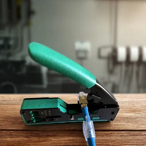 RJ45 Pass Through Crimp Tool Kit Ethernet Crimper Cat5e Cat6 Cat6A Cat7 - Afbeelding 1 van 10