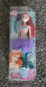 2010 Disney Princess Ariel Barbie Doll by Mattel~Tiara~Purple~Bath Crayon~NEW - Picture 1 of 5
