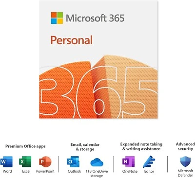 Microsoft 365 Personal Office 2025 PC Mac Tablet Handy 1 Jahr E-Mail am selben Tag - Bild 1 von 2