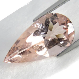 Piedras preciosas sueltas morganita color rosa melocotón natural glamoroso de 10,57 quilates forma de pera - Imagen 1 de 6