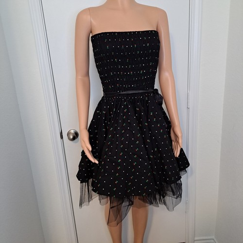 VALENTINO Abito gotico Dead Threads senza maniche sottoveste motivo ciliegia taglia small