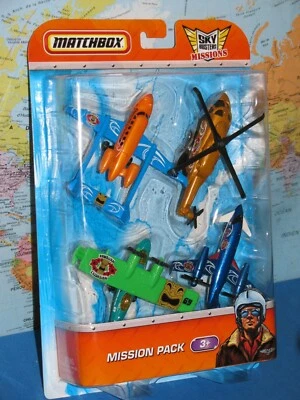 MATCHBOX MISSION 4 PACK SKY BUSTERS METRO COMMUTER PACIFIC PATROL CHOPPER *NEW* - Image 1 of 4