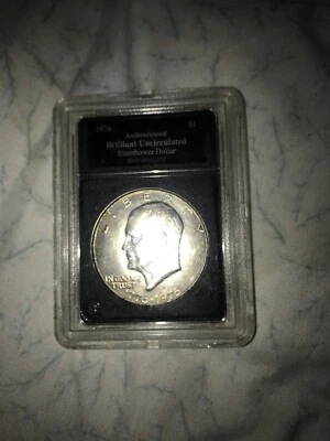 1976 brilliant uncirculated eisenhower dollar certified by bradford exchange - Image 1 of 4