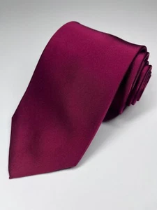 Paul Fredrick 100% Silk Men's Necktie Classic Solid Cranberry Red Preppy - Picture 1 of 8