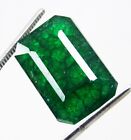 Natural 34.20 Ct Emerald Cut Colombian Green Emerald Certified Loose Gemstone