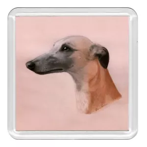 Whippet Head Study Hund Acryl Untersetzer Neuheit Getränk Tasse Matte tolles Geschenk - Bild 1 von 1
