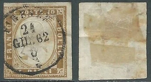 1861-63 REGNO DI SARDEGNA USATO EFFIGIE 10 CENT - RB45-5 - Picture 1 of 1