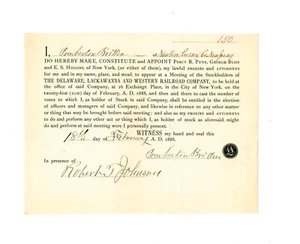 1889 document signed Pemberton Brittin 1812-1894 Newton,Sussex County,New Jersey - Picture 1 of 5
