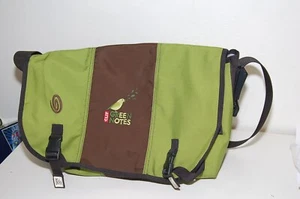 Timbuk2 19.5" Green & Brown Messenger Bag w/ Clif Green Notes Logo Employee Gift - Picture 1 of 4
