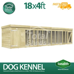 Dog Kennel & Run 18ft x 4ft Fully Pressure Treated Tanalised Timber Free Deliver - Picture 1 of 9