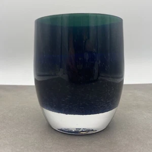 Candelabro Glassybaby Zen de vidrio votivo azul pre triskelion burbujas 0076 regalos - Imagen 1 de 10