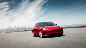 Póster fotográfico estampado decoración de pared Tesla Model 3 2018 alta resolución - Imagen 1 de 1