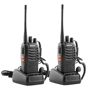 2Pcs Walkie talkies Long Range Rechargeable 2 Way Radio 16-Channel with Earpiece - Picture 1 of 8
