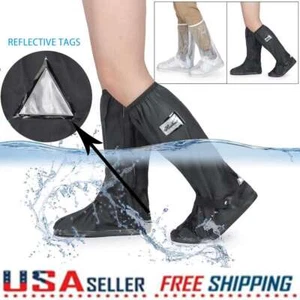Reusable Anti-slip Silicone Rain Shoe Covers Waterproof Shoes Cover Protector - Picture 1 of 15