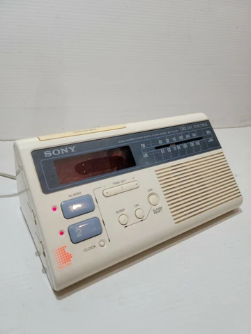 Vintage Sony Dream Machine ICF-C221W Dual Alarm FM/AM Digital Clock Radio 1988 Cover