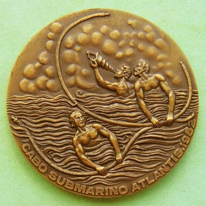NUDE Merman Transatlantic Communications Submarine Cable Atlantis Bronze Medal! - Picture 1 of 2