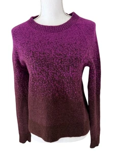 Athleta Pullover Damen Größe XS Merino feine Wolle lila fuchsia Ombré Rundhals - Bild 1 von 15