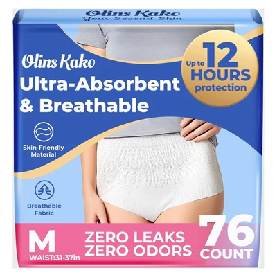 OLINS KAKO Adult Incontinence Underwear for Women, Maximum Absorbency, M, 76 Ct - Image 1 of 4